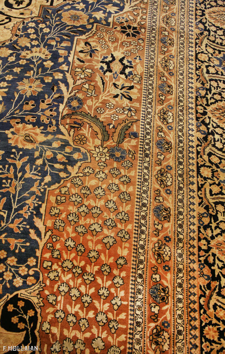 Alfombra Persa Antigua Kashan Mohtasham n°:16907327